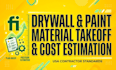 do drywall and paint takeoff and cost estimation