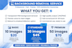 do background removal and transparent  fast