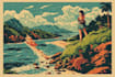 make vintage retro poster illustration