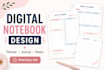 digital notebook journal  planner design