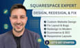 fix squarespace website bugs, design, or redesign squarespace website