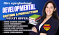 developmental edit and line editing, format fiction and nonfiction novel