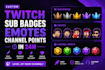 create custom twitch sub badges emotes channel points in 24h
