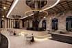 develop modern biophilic restaurant interior,hospitality space render,bar design
