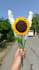 create a handmade crochet flower bouquet, rose and sunflower