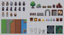 create retro pixel art rpg assets, characters, sprites, tilesets, isometric art