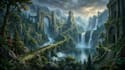 create fantasy sci fi cinematic game environment concept art and worldbuilding