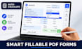create interactive fillable PDF form with calculation and e signature in 5 hours
