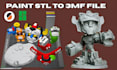 convert stl to 3mf obj, add colors and split models for multicolor 3d printing