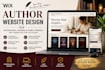 create a wix author website, writer website, book website and portfolio