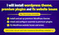 install wordpress theme, premium plugins and fix website issues