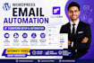 do wordpress email automation, fluentcrm setup, email sequence, and contact