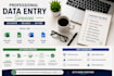 do accurate data entry, excel, copy paste and web research