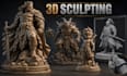 design 3d statue molds, sculpt 3d models and stl files for casting