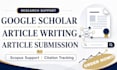 write research articles, submit to scopus, and increase google scholar citations