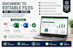 convert PDF to editable excel or word