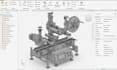 design labeling machine cad, roller assembly and technical drawings step