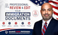 professionally review and edit your immigration documents
