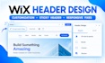 do wix website hero section cta grid wix layout header footer dropdown error fix