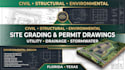 civil site grading plan structural permit drawing utility layout florida texas