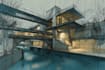 digitally sketch architecture and interior illustration