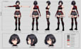 draw cute childrens book character turnaround expression sheets and pose sheet