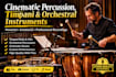 record epic cinematic percussion, timpani, and orchestral instruments