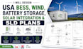 design USA bess, wind, battery storage, solar integration and sld plans