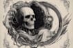 draw dark art illustration with engraving style