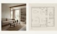 design japandi wabi sabi interior with photorealistic 3d rendering