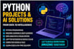 python projects, machine learning, ai, data analysis and jupyter notebook