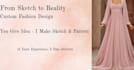 do custom fashion sketch and sewing pattern for dress