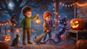 draw 3d halloween children book illustration