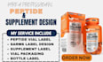 design peptide sarms supplement, vial label design and packaging design