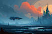 create stunning futuristic sci fi city concept art and environments