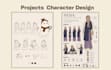 create custom 2d character design and character sheet