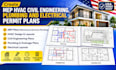 create mep hvac civil engineering, plumbing and electrical permit plans