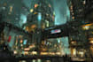 illustrate a futuristic sci fi city or cyberpunk environment