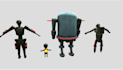make custom robot psx style, object style, ps1, ps2,  human style, sci fi model