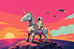 futuristic astronaut cat illustration