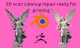 edit 3d file stl scan cleanup repair mesh 3d modify, optimize 3d model printing