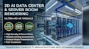 create 3d ai data center design and server room rendering