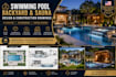 design swimming pool, backyard pool, sauna and 2d 3d construction plans
