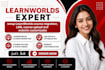 setup learnworlds course migration, lms, course upload and website customizatio