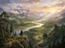 create stunning fantasy landscape, background illustration