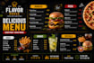 design a professional restaurant TV screen menu