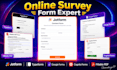 create jotform, google forms or typeform with conditional logic