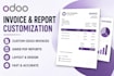 customize odoo qweb PDF invoice reports template and accounting customization