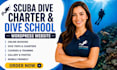 design scuba dive charter booking freediving instructor school wordpress website