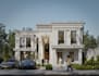 buildup luxury villa house on single plot site development, modern facade render